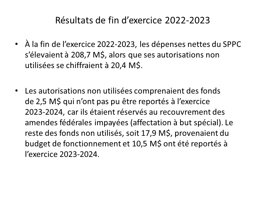 Résultats de fin d’exercice 2022-2023